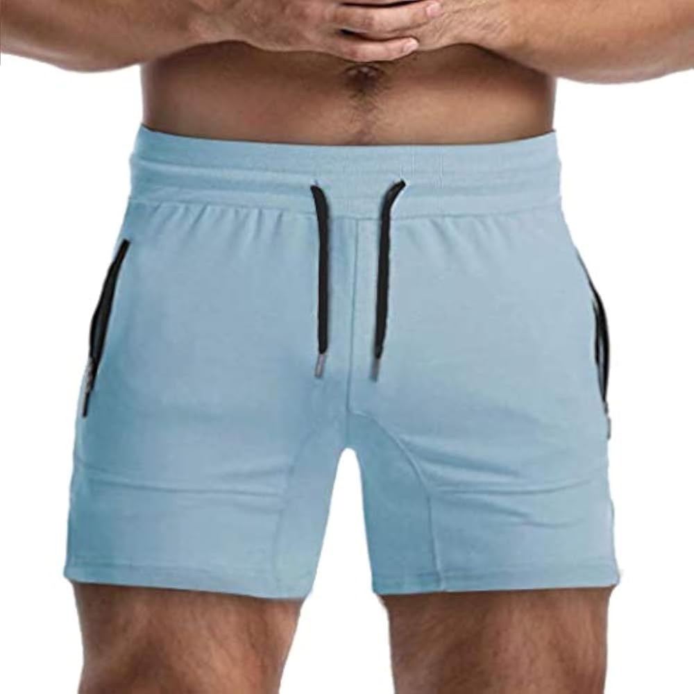 🍓$5 Pick!🍓 EVERWORTH Men's Solid Gym Workout Shorts With Zippered Pockets
